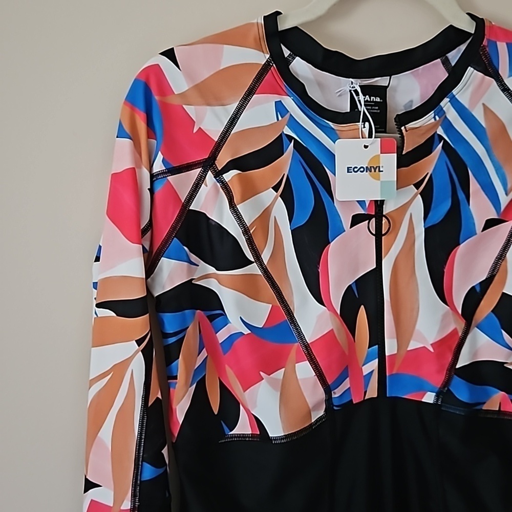 NEW! PRANA Swimwear McKayla Long Sleeve Half Zip One-Piece Swimsuit XL. - Picture 4 of 9